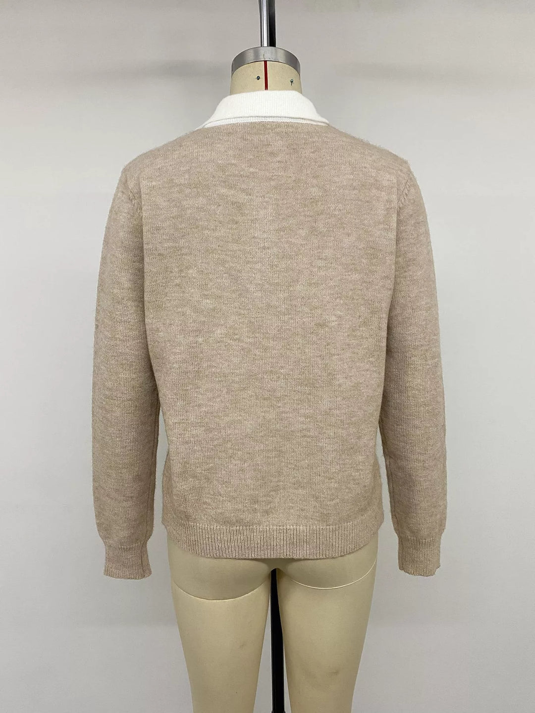 Argyle Patterned Polo Collar Sweater