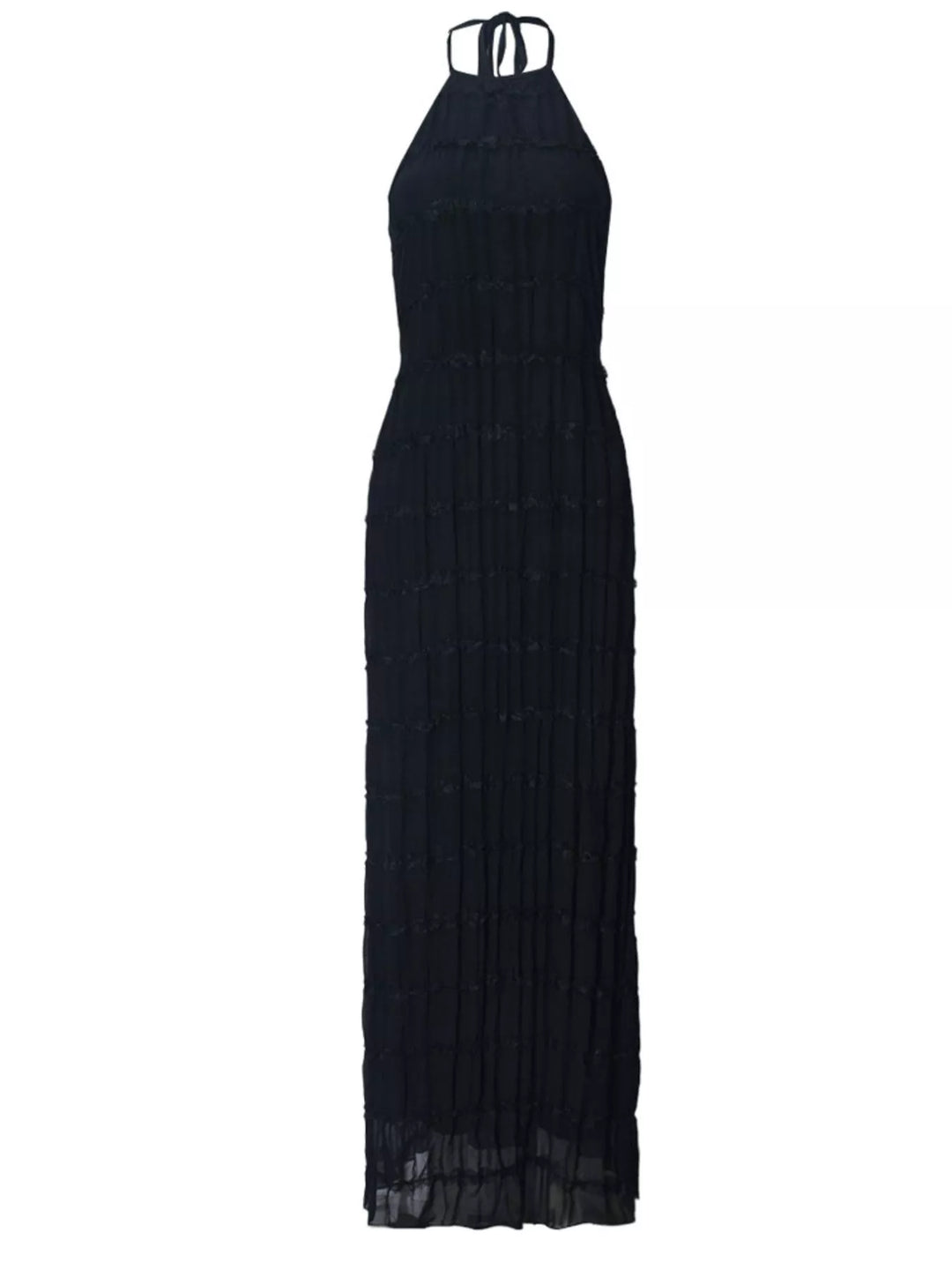 Ruched Halter Neck Maxi Dress