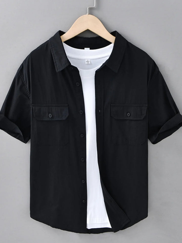 Men's Plus Size Button Up Short Sleeve Shirt