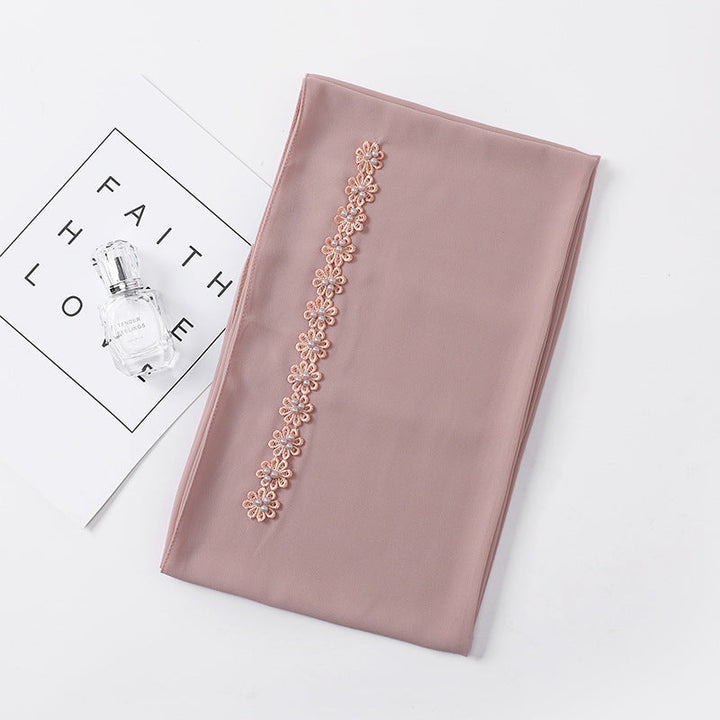 Pearl Chiffon Nail Pearl Decorative Headscarf