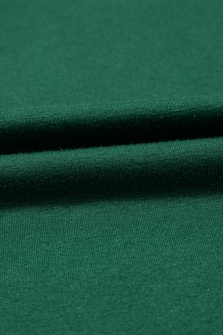 Green Contrast Lace Raglan Sleeve Pleated Detail Shift Dress