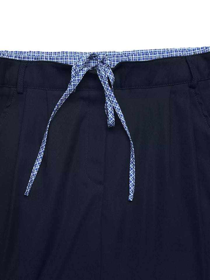 Drawstring Waist Mini Skirt