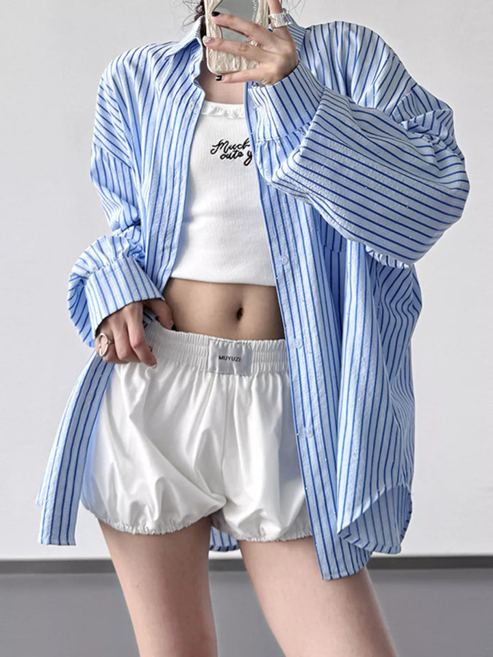 Striped Button Up Long Sleeve Shirt