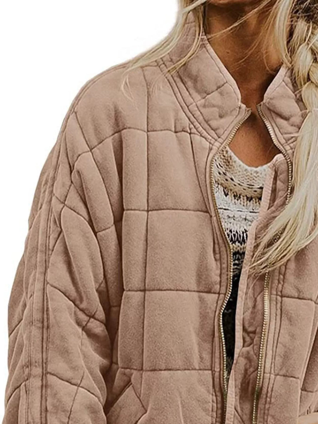 Quilted Zip Up Outerwear