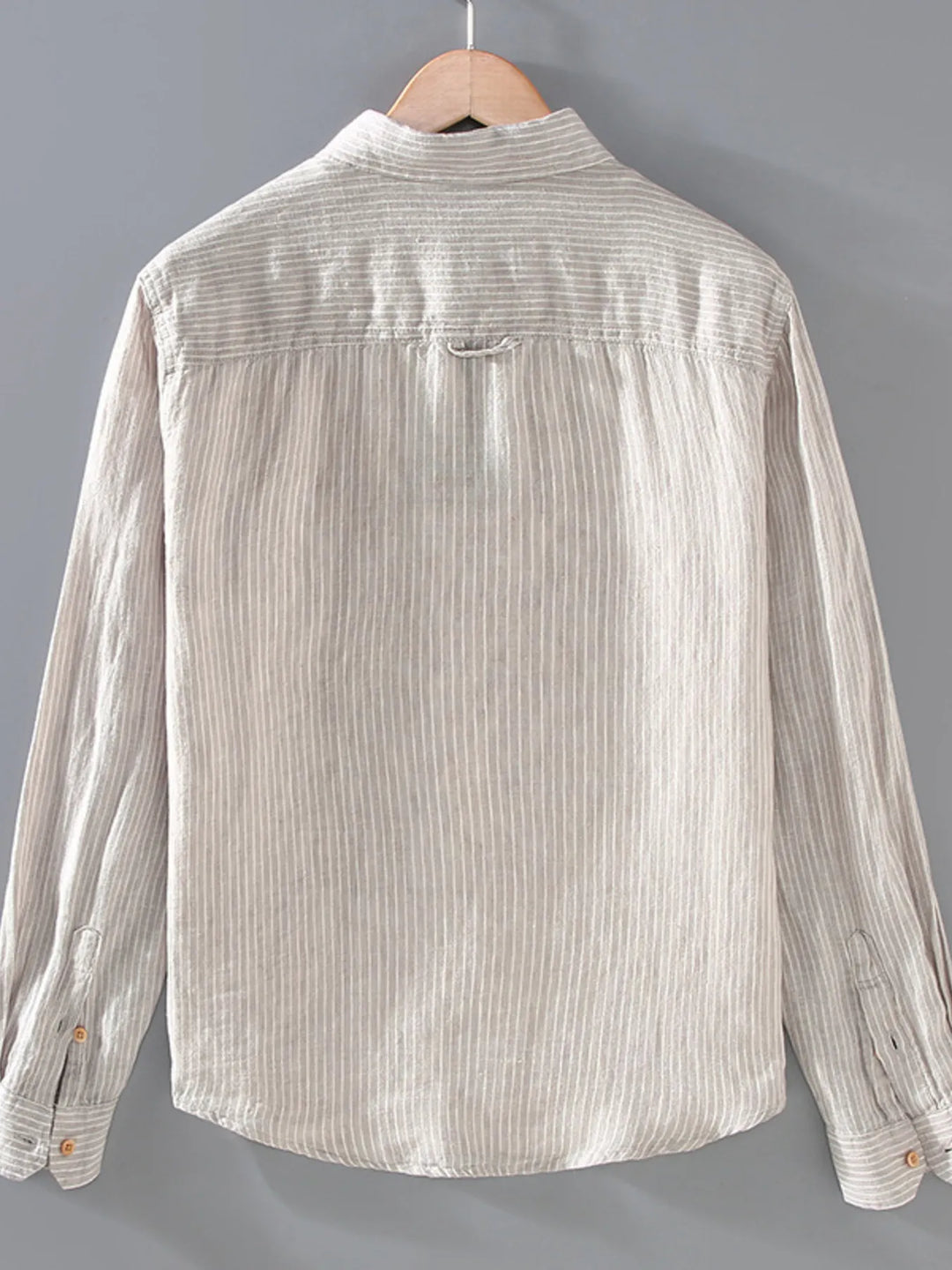 Men's Plus Size Striped Button Up Long Sleeve Shirt