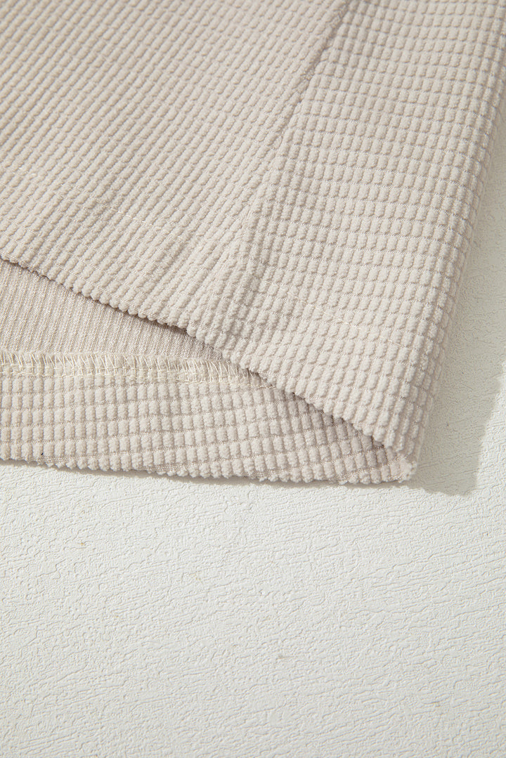 Beige 2 in 1 Thermal Knit Textured Hooded Jacket