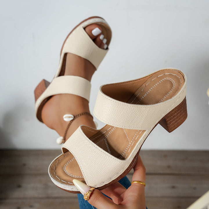 Open Toe Block Heels Sandals