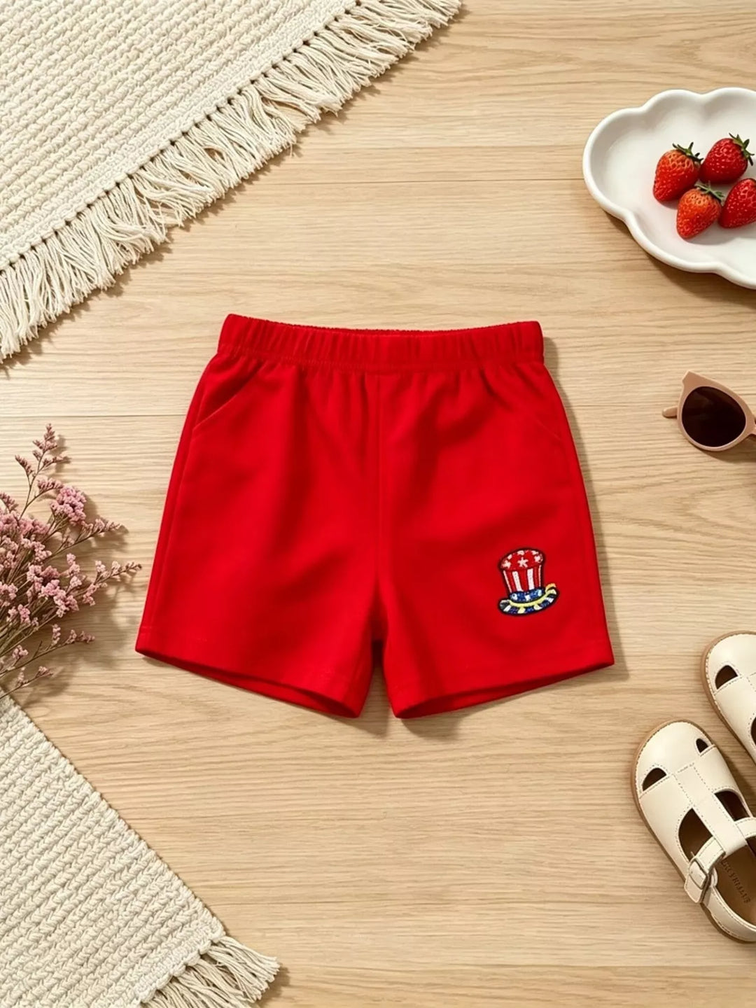 Children's Patriotic Striped Polo & Shorts Set