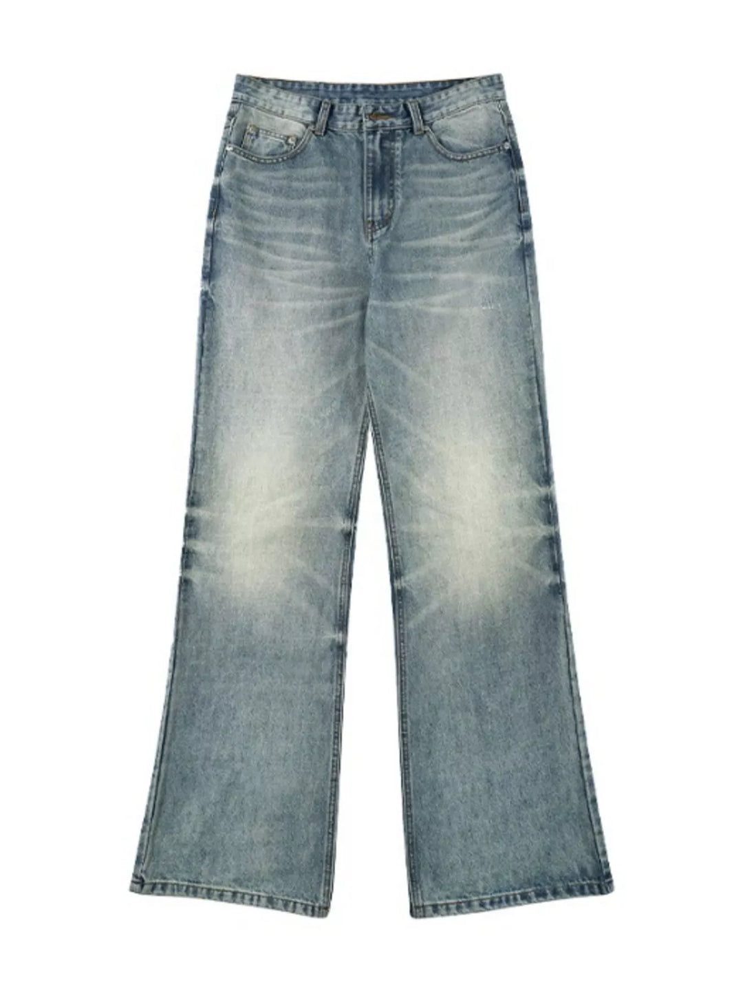 Men's Full Size Wash Wide Leg Relaxed Fit Jeans Plus Size