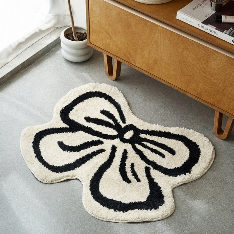 Thickened Cold-proof Floor Mats In Bow-shaped And Irregularly Shaped Imitation Cashmere Carpets