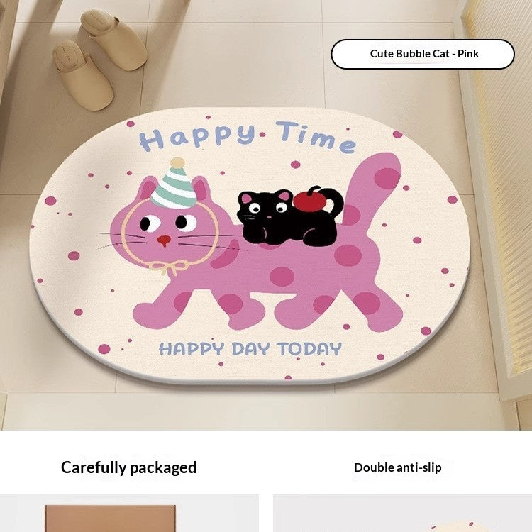 Quick-drying Cartoon Silica Mud Floor Mat