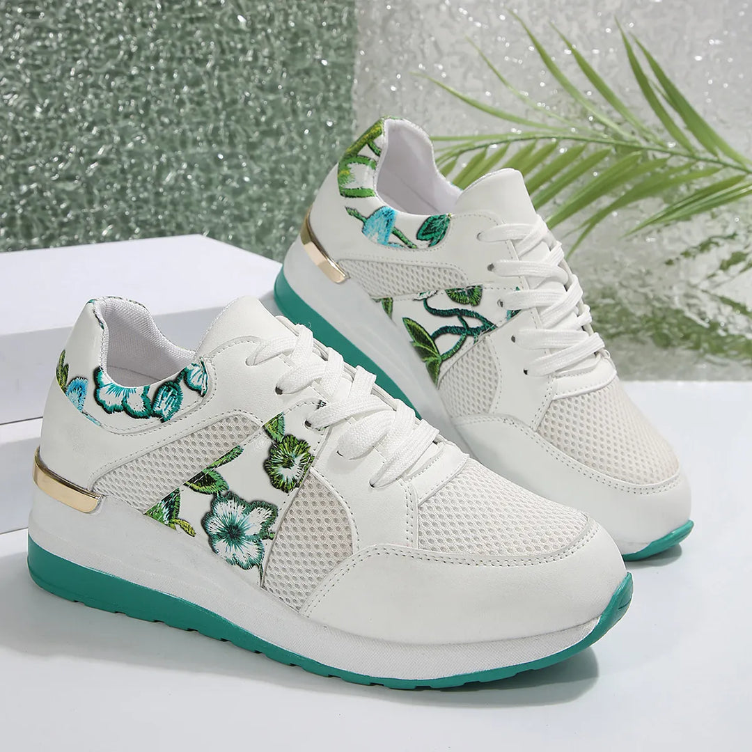 Floral Mesh Wedge Athletic