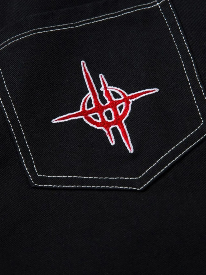 Men's Lightning Pattern Wide leg Jeans