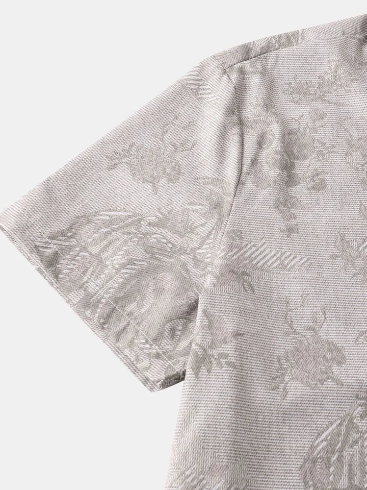 Men's Vintage Print Short Sleeve Casual Shirt