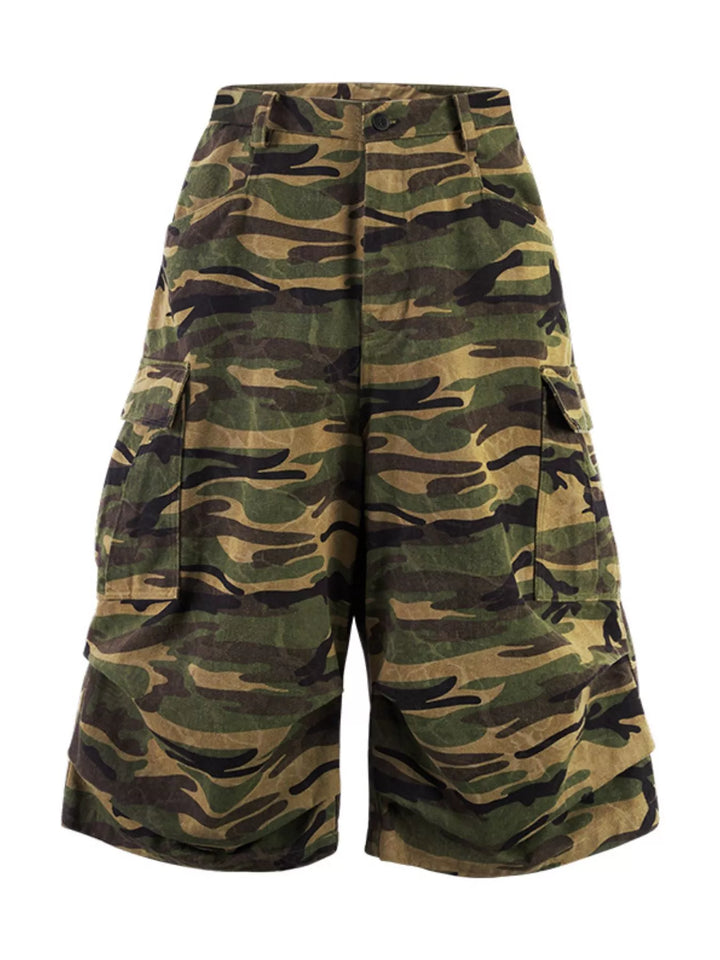 Men's Camo Cargo Culottes Shorts