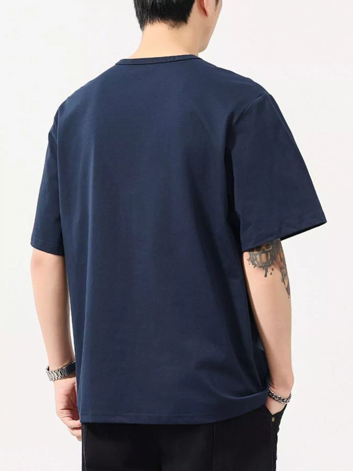 Men's Plus Size Button Detail Short Sleeve T-Shirt