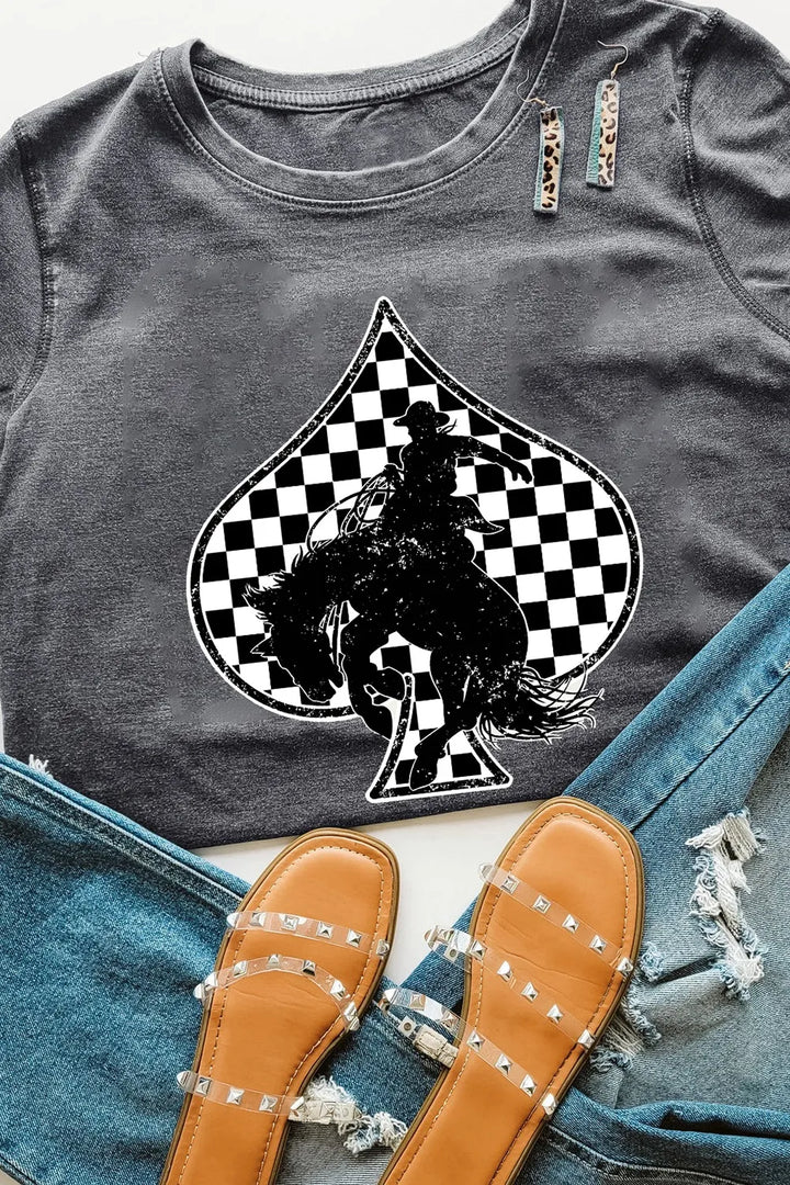 Redeo Check Spades Western Graphic T Shirt