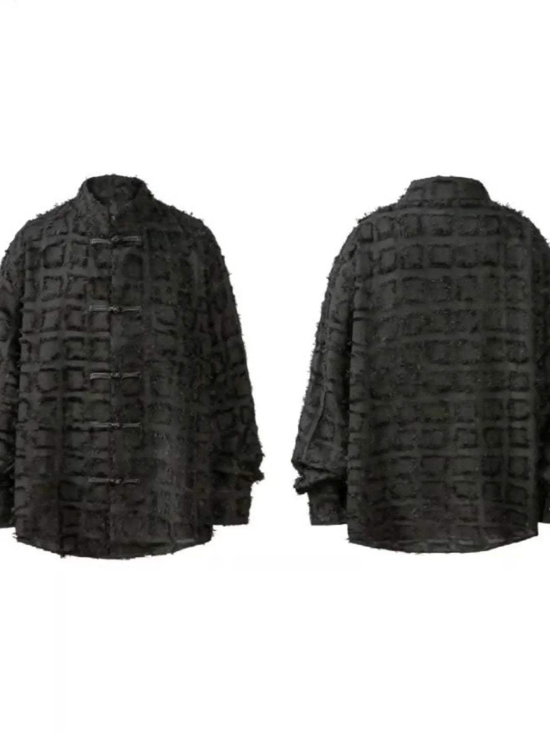 Men's Button Up Textured Oversized Shirt
