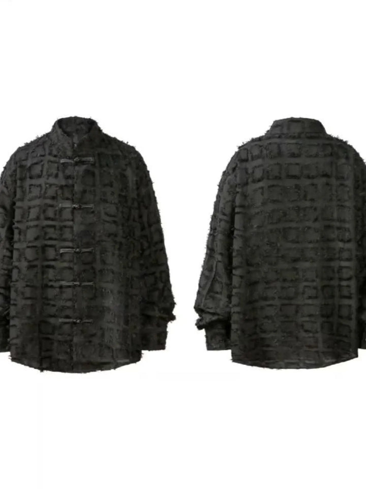 Men's Button Up Textured Oversized Shirt