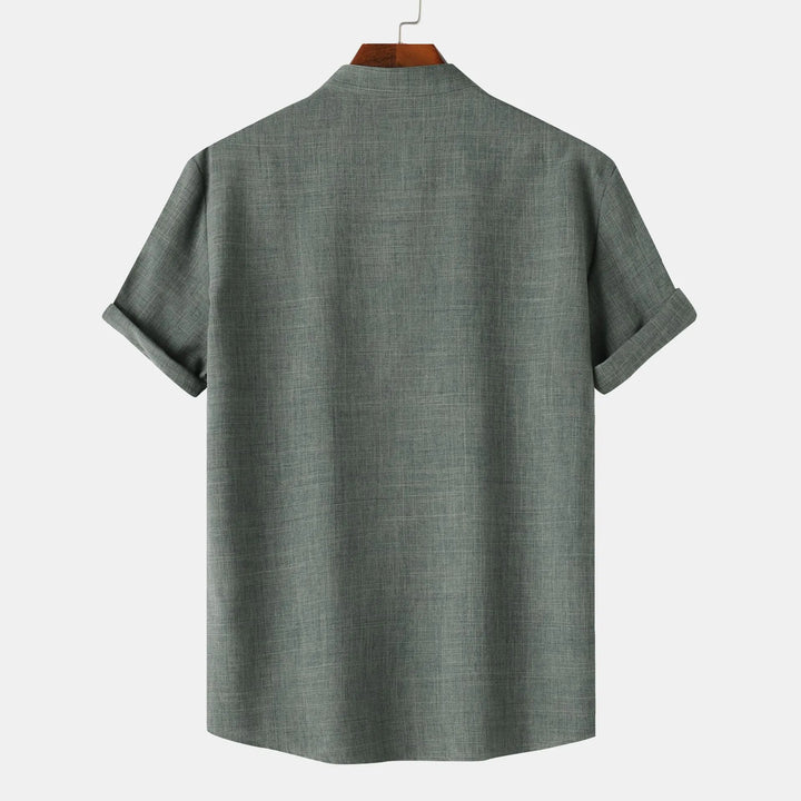 Men's Casual Short Sleeve Henley Blouse