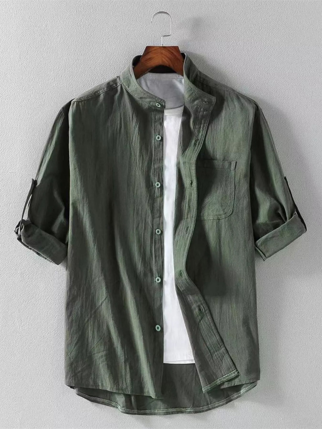 Men's Plus Size Casual Button Up Long Sleeve Shirt