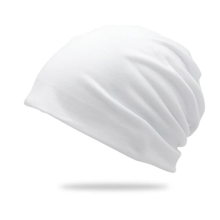 Solid-color Double-layer Pullover Beanie Thin Style