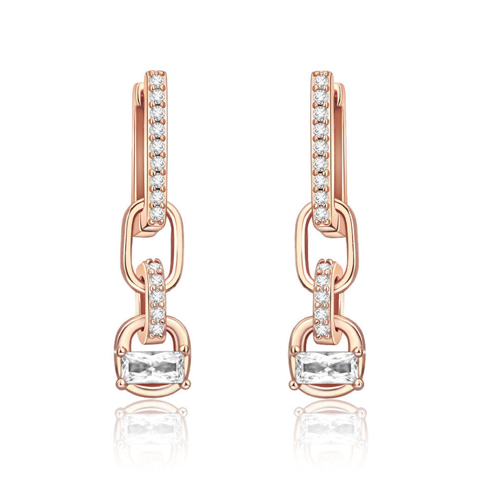 White Copper Electroplated With Thick Silver Personalized Earrings