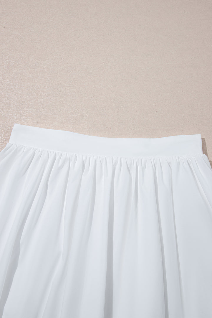 White Bubble Mini Skirt with Pockets