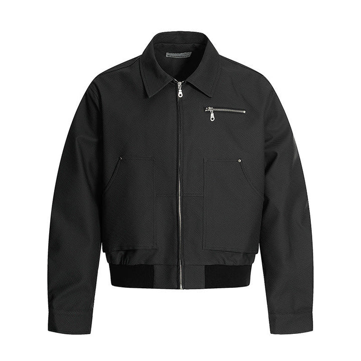 Retro Washed Distressed Leather Loose-Fit Casual All-Match Lapel Jacket Top