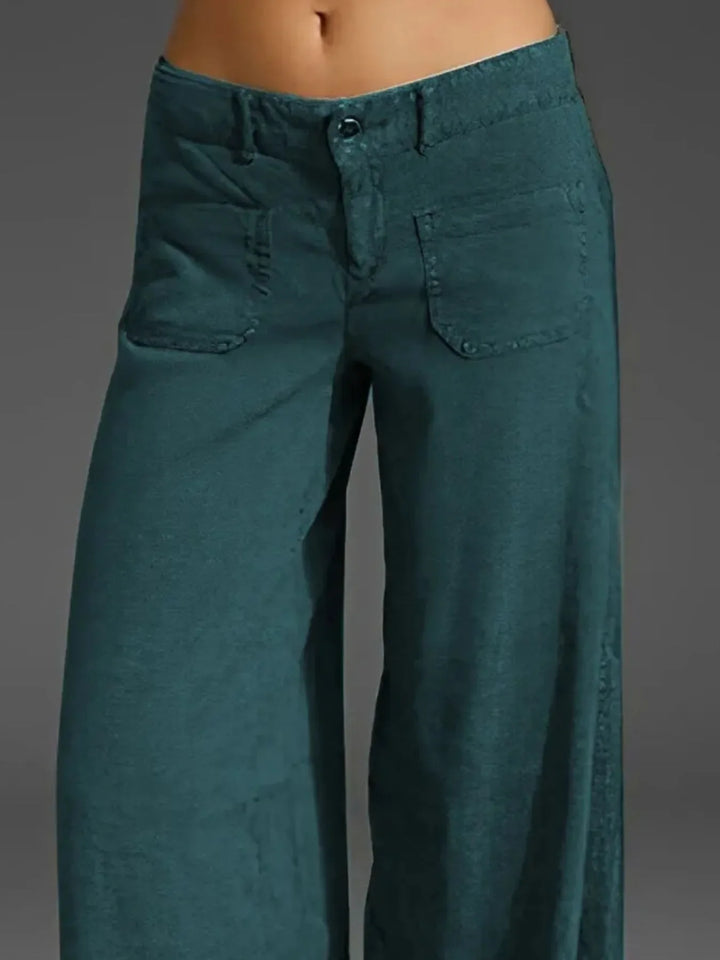 Full Size Wide Leg Pants with Pockets Plus Size