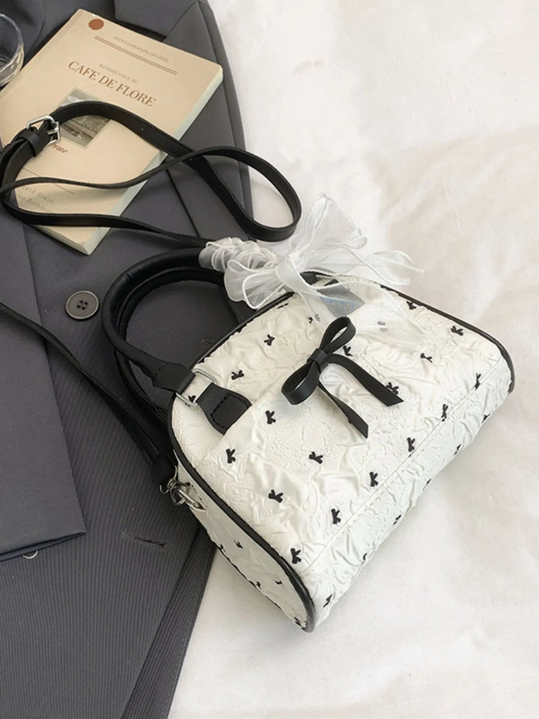 Ruched Bow Crossbody Bag