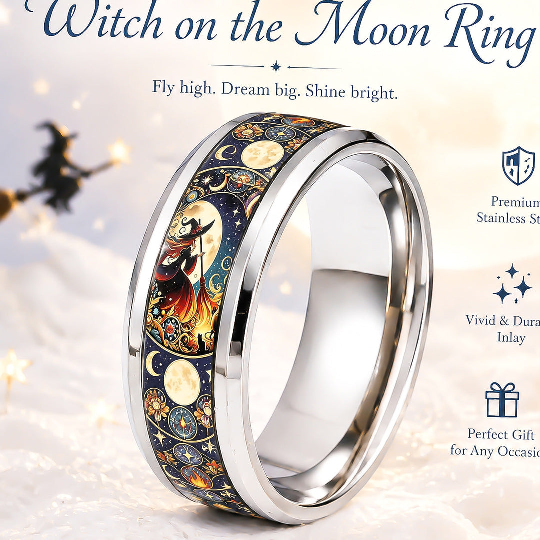 Butterfly Star Moon And Red Rose Colorful Ring For Women