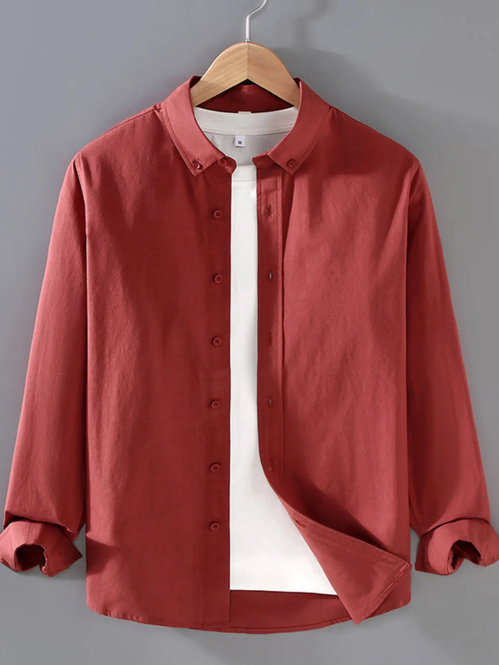 Men's Plus Size Button Up Long Sleeve Shirt
