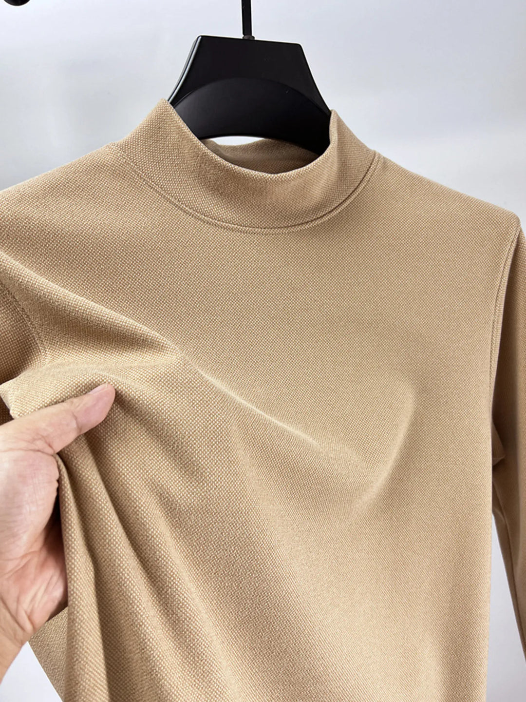 Men's Plus Size Mock Neck Long Sleeve Top