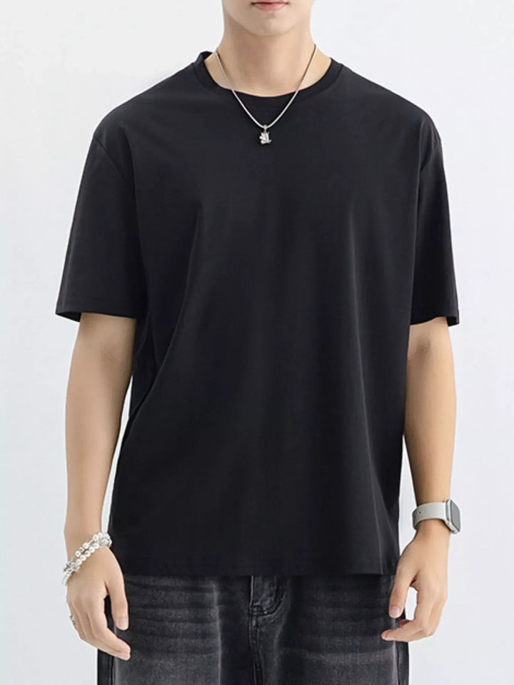 Men's Plus Size Casual Solid Color T-Shirt