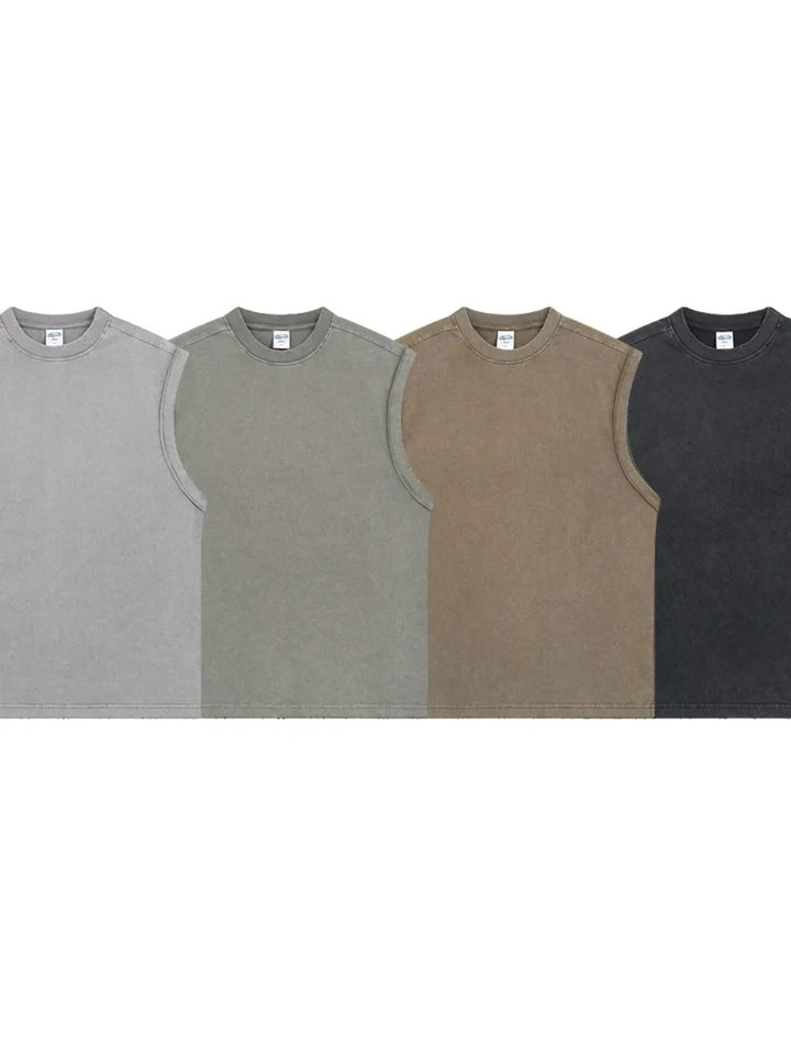 Men's Solid Color Round Neck Tank