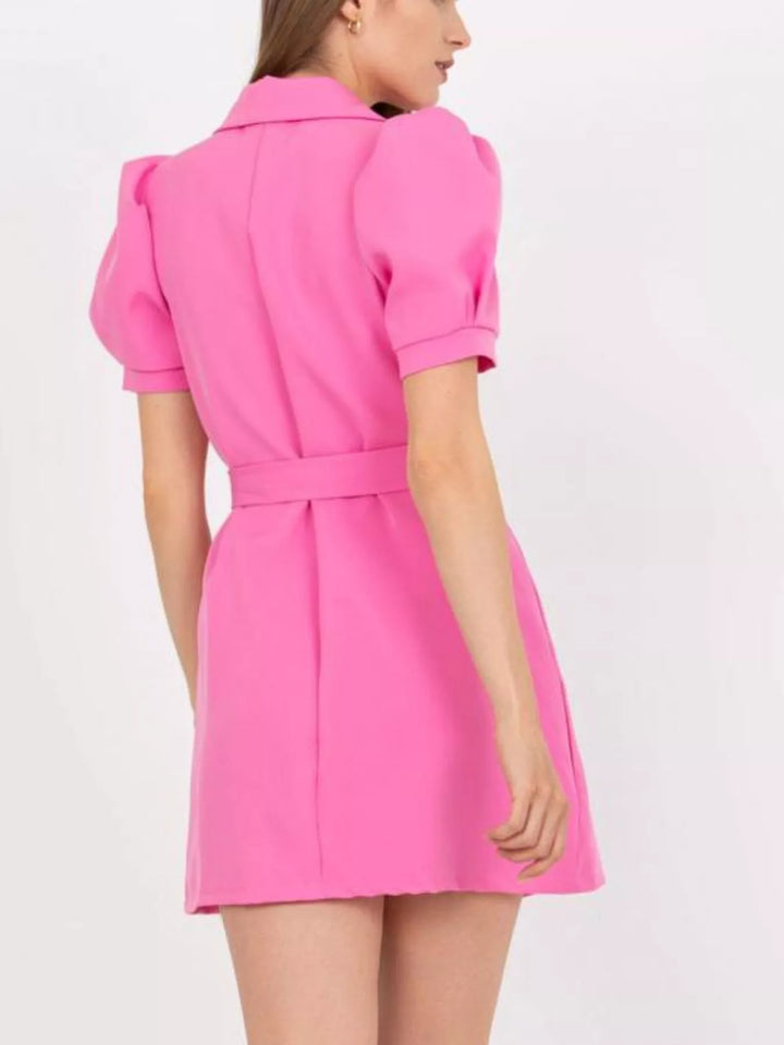 Blazer Style Tie Waist Mini Dress