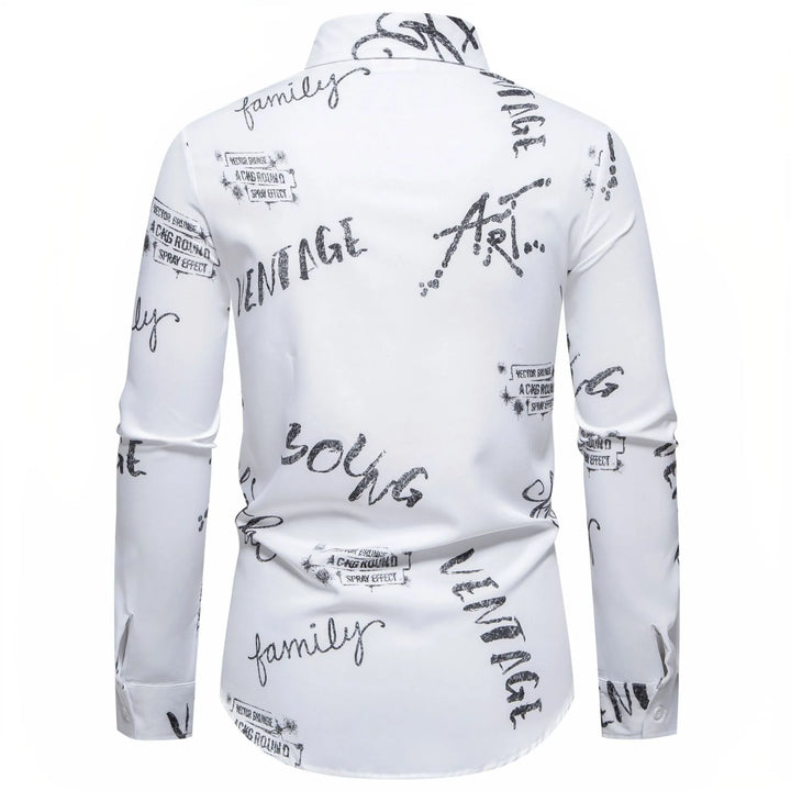 Men's Printed Long Sleeve Button-Up Shirt