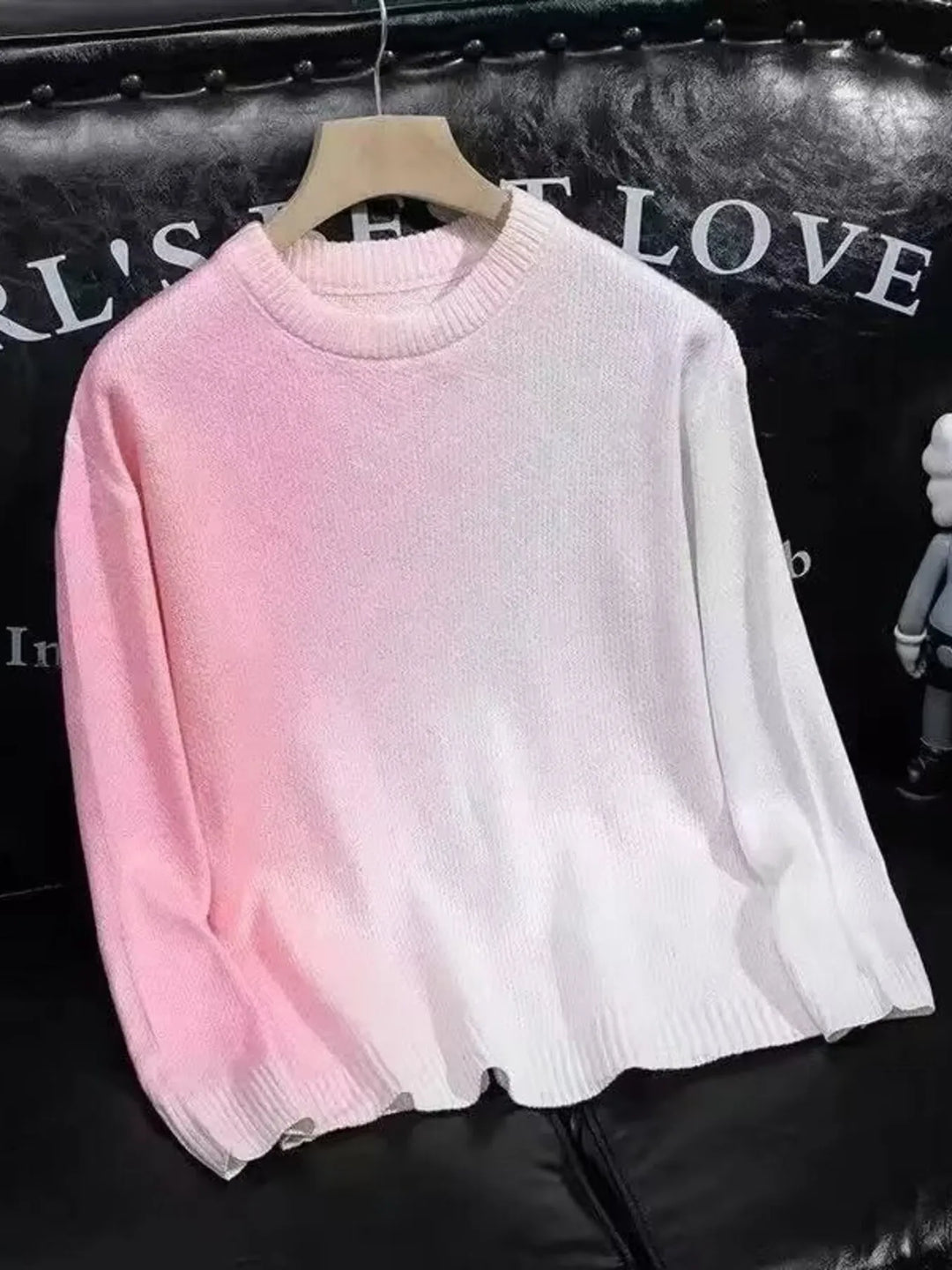 Men's Gradient Round Neck Knitted Pullover