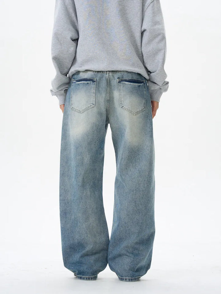 Men's Wash Wide Leg Jeans