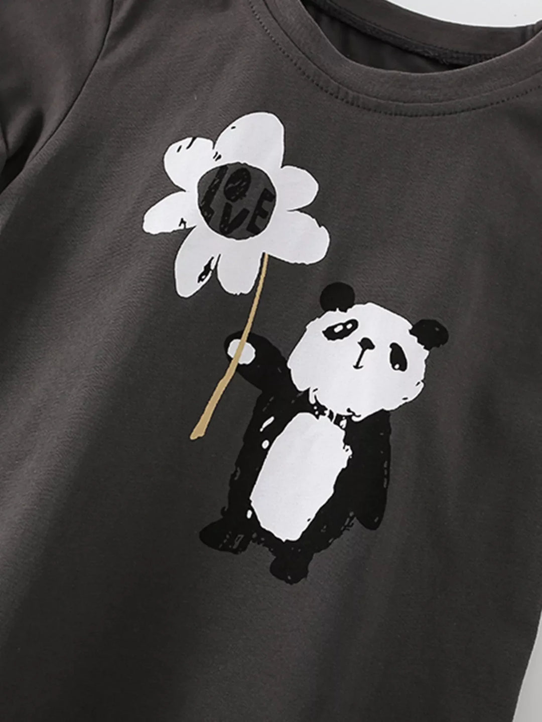 Children's Panda Graphic Short Sleeve T-Shirt
