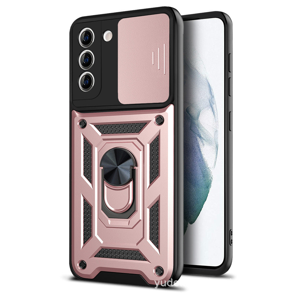 Push Window Protective Cover Ring Magnetic Armour Bracket Mobile Phone Case
