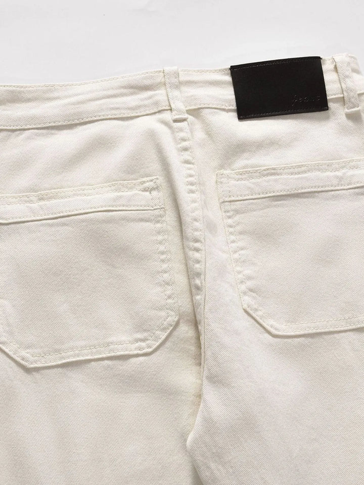 Men's Slim Straight Jeans with Snap Detail