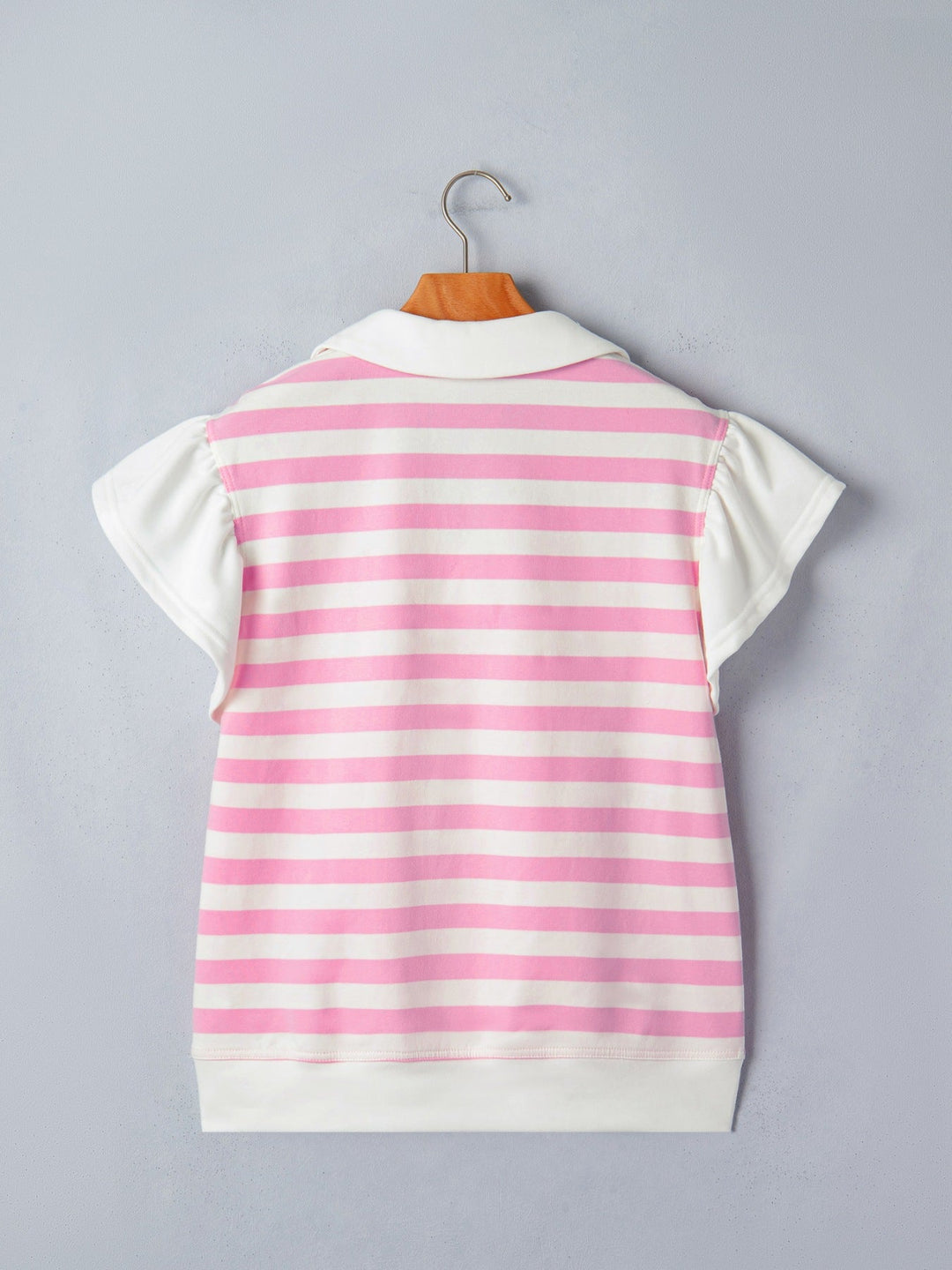 Striped Ruffled Sleeve Blouse