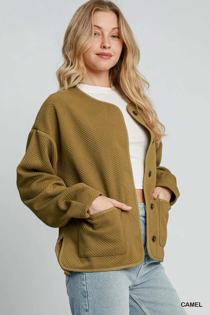 Umgee Textured Jacquard Jacket