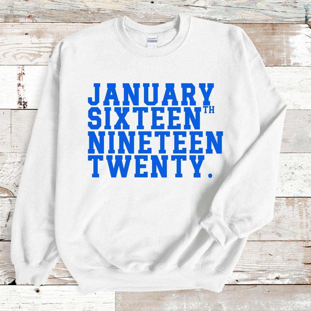 Vintage January Sixteenth Crewneck Pullover Sweatshirt