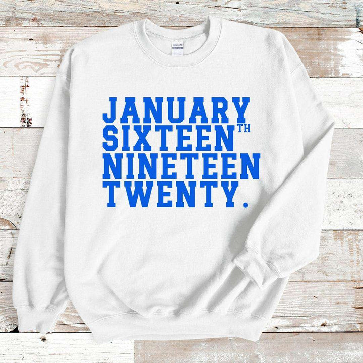 Vintage January Sixteenth Crewneck Pullover Sweatshirt