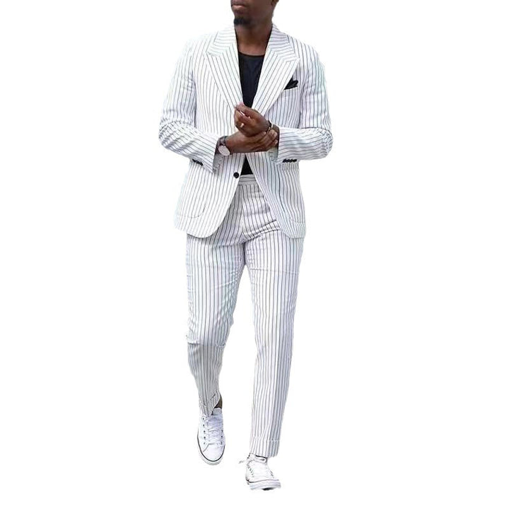 Mens Business-Casual Suit Pants Two-Piece Set