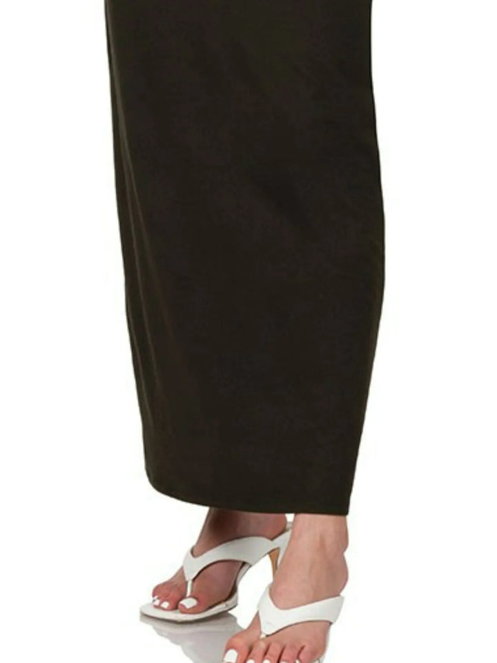 Zenana Brushed Dty Thin Strap Racerback V-Neck Maxi Dress