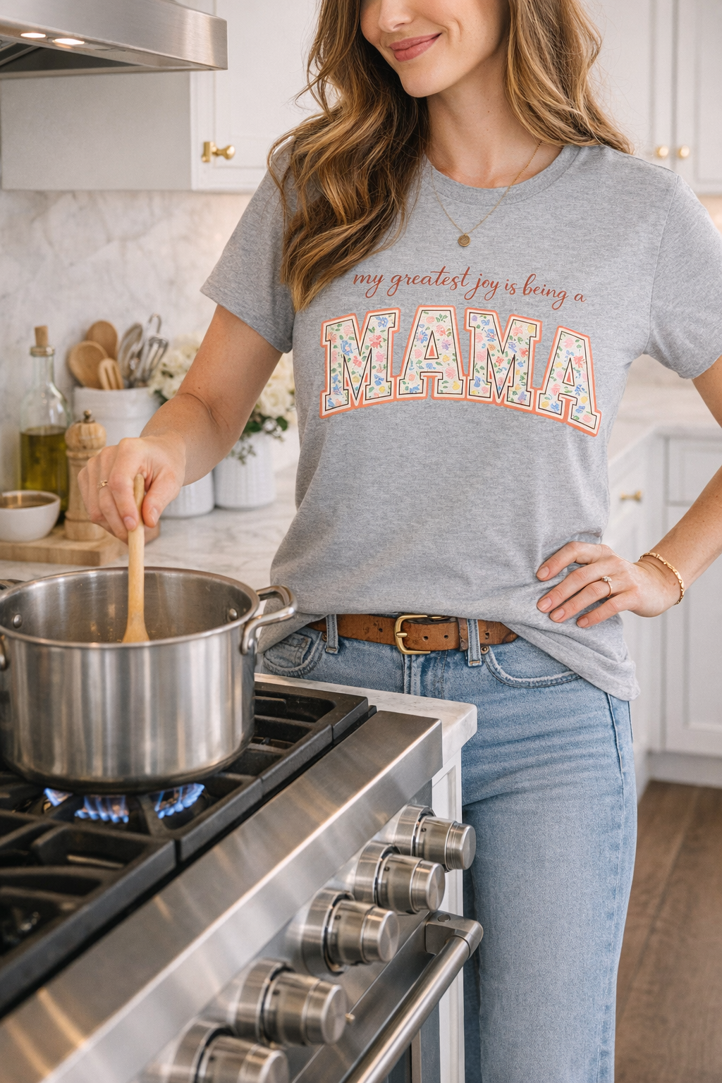 My Greatest Joy Is Being a Mama T-Shirt | Floral Mama Design